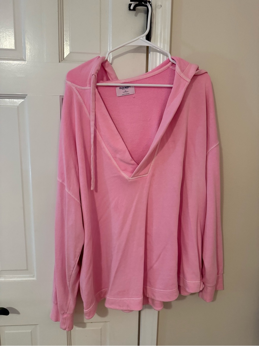 Old Navy Light Pink Women's Hooded Pullover Sweatshirt